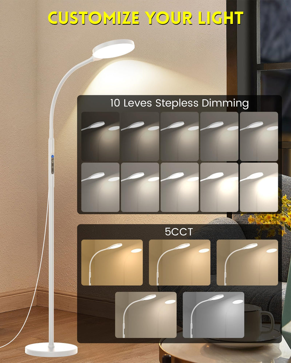 TroupePal lamp angled-neck demonstrates precise light direction for reading.