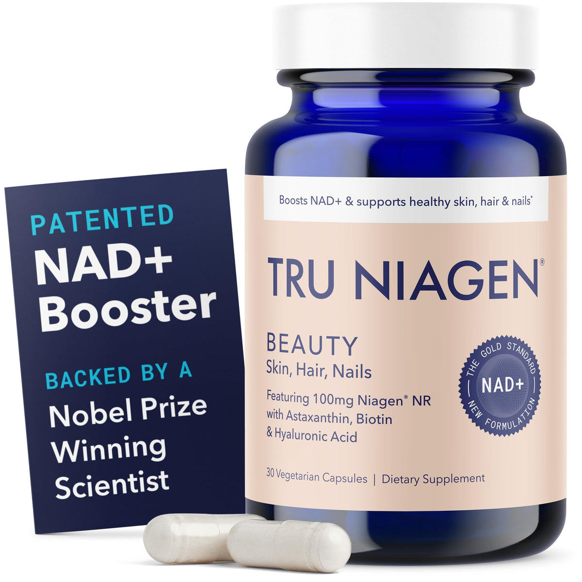 TRU NIAGEN Beauty NAD+ bottle for daily skin, hair, and nails support
