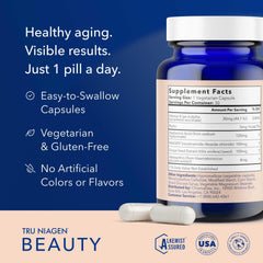 TRU NIAGEN Beauty NAD+ vitamin E and grape seed extract details