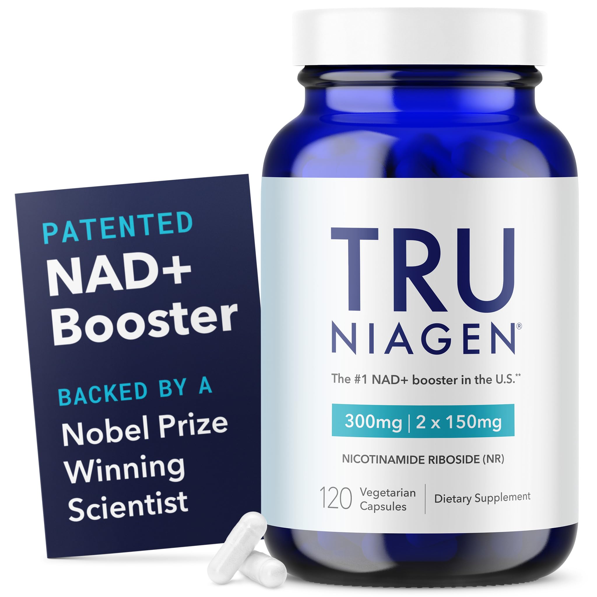 TRU NIAGEN bottle front showing the NAD+ supplement for daily energy support.