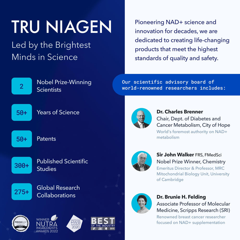 TRU NIAGEN NAD+ packaging box for on-the-go use