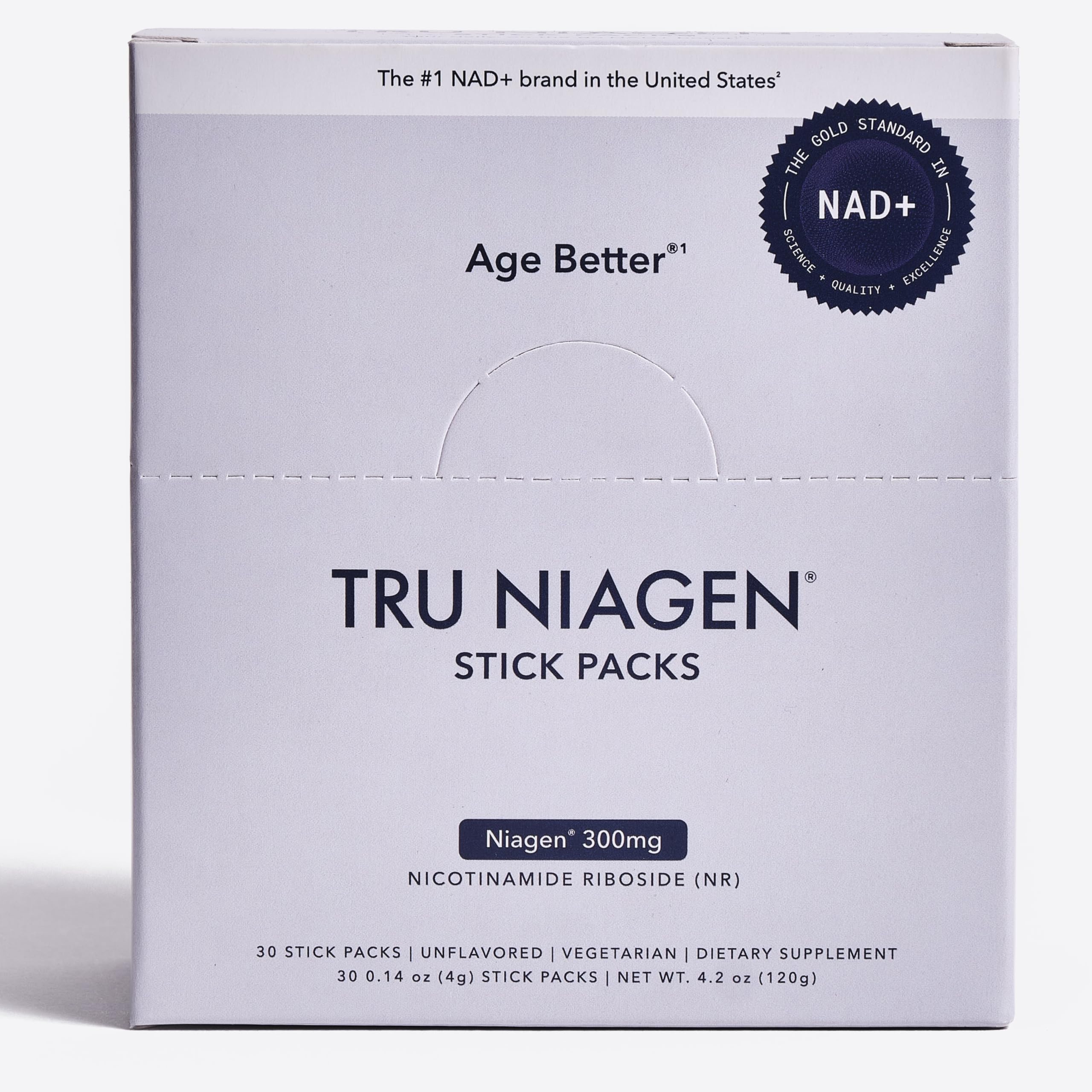 TRU NIAGEN NAD+ stick pack front view for easy daily energy support