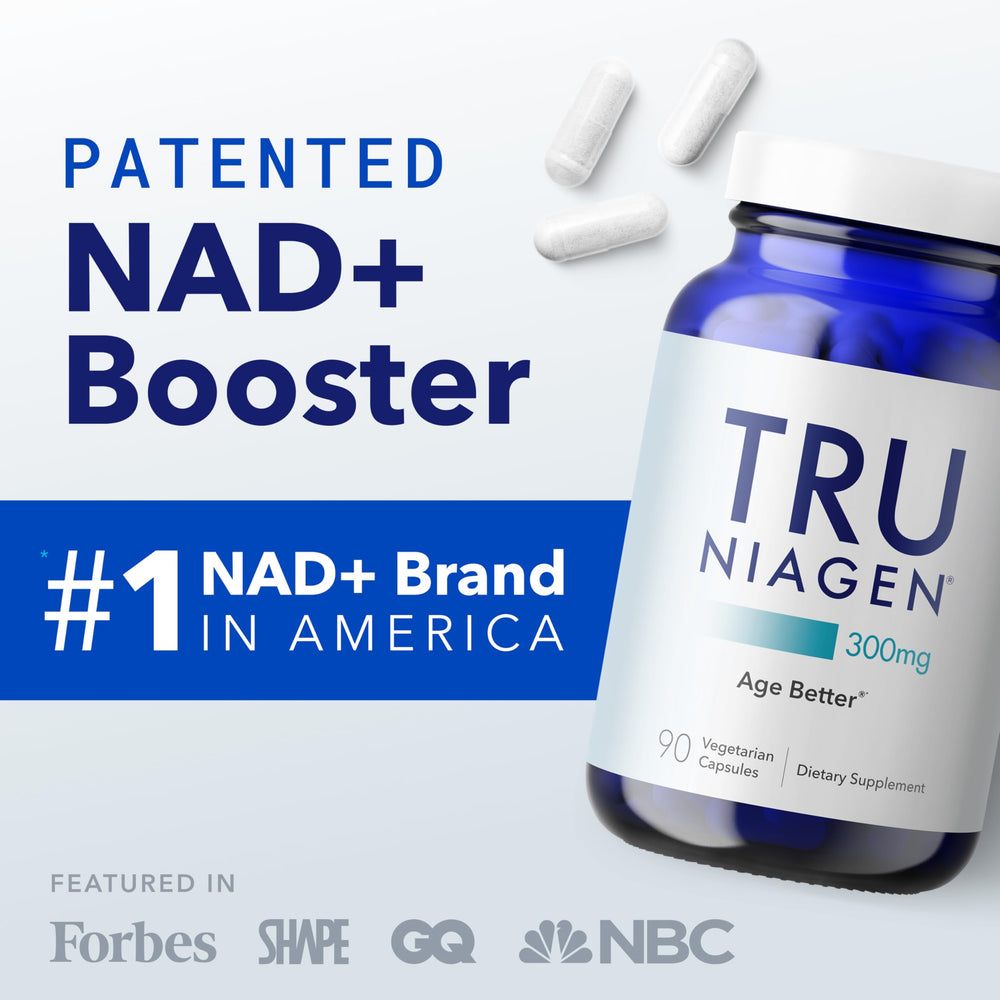 TRU NIAGEN packaging box displayed for home shopping.