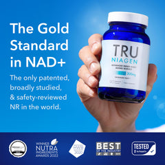 TRU NIAGEN study symbols indicating scientific backing.