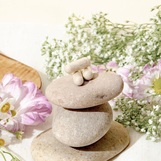 TRU Supplements HER packaging emphasizing natural women's wellness formula for balance.