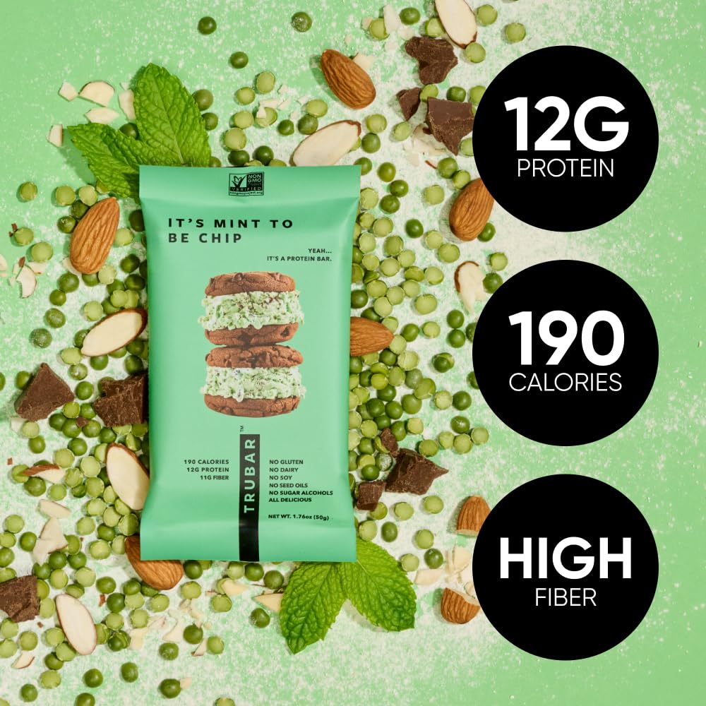 TRUBAR nutrition label shows 12g protein per bar for fueling moments.
