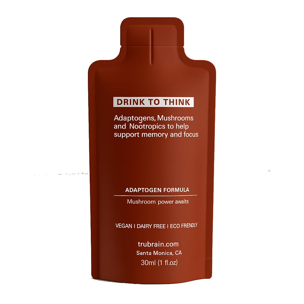 TruBrain Drink liquid in a glass suggests quick, smooth focus support