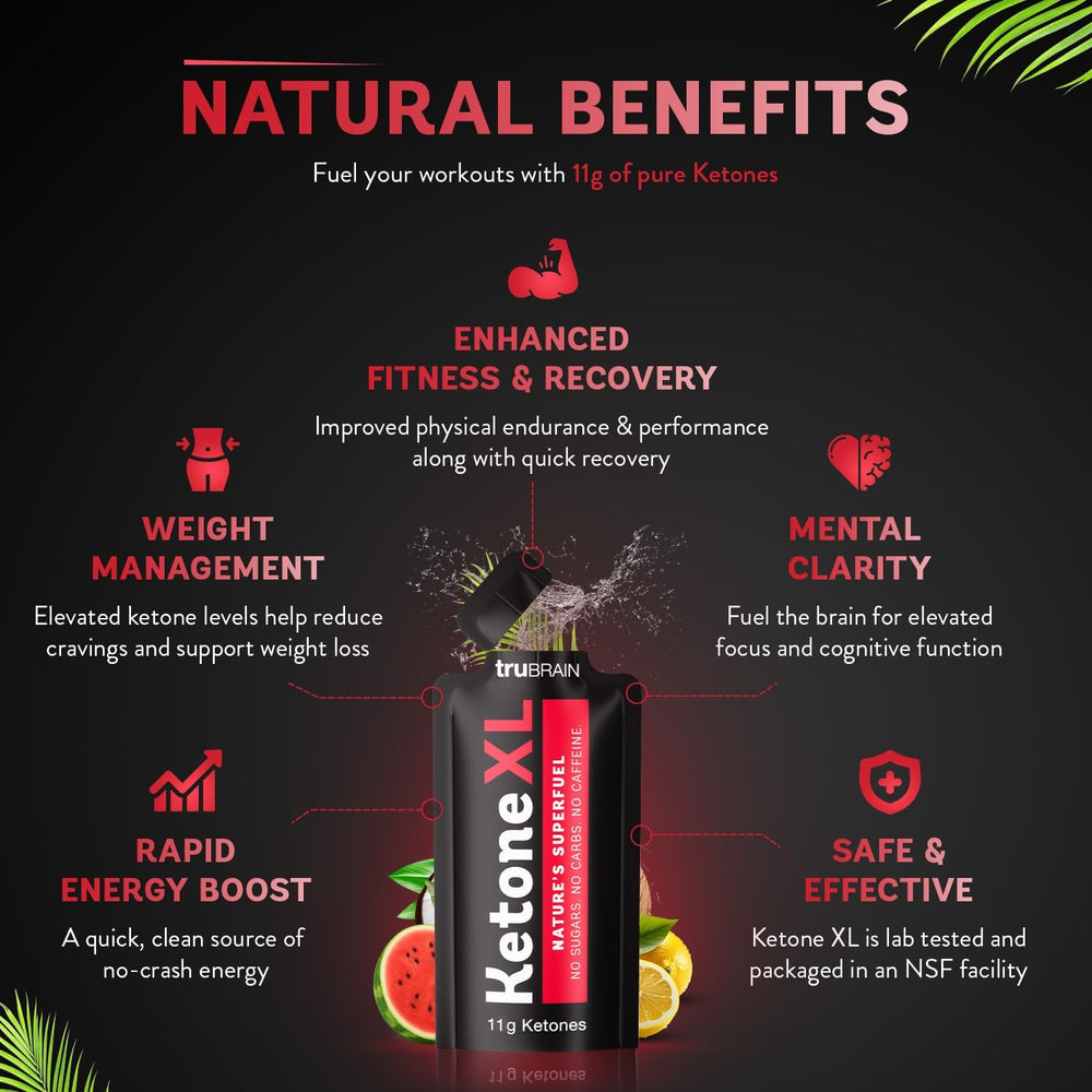 Ketone XL shot bottle close-up reveals 11g of ketones per serving