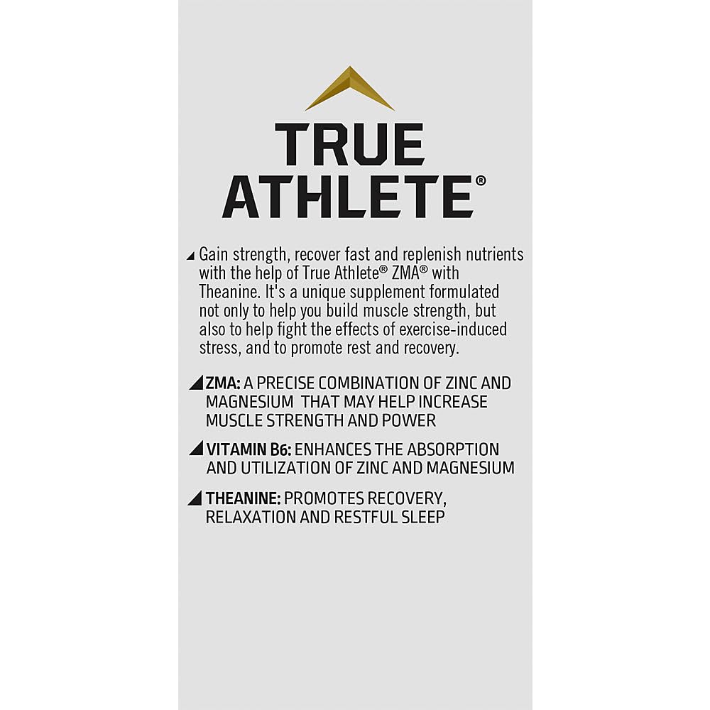 True Athlete ZMA L-Theanine capsules supporting a simple daily routine.