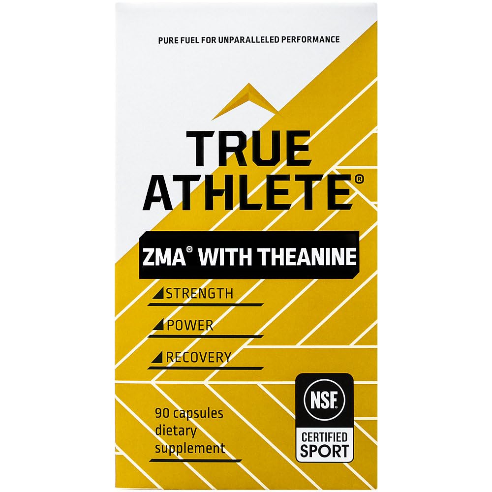 True Athlete ZMA + L-Theanine gluten-free label close-up