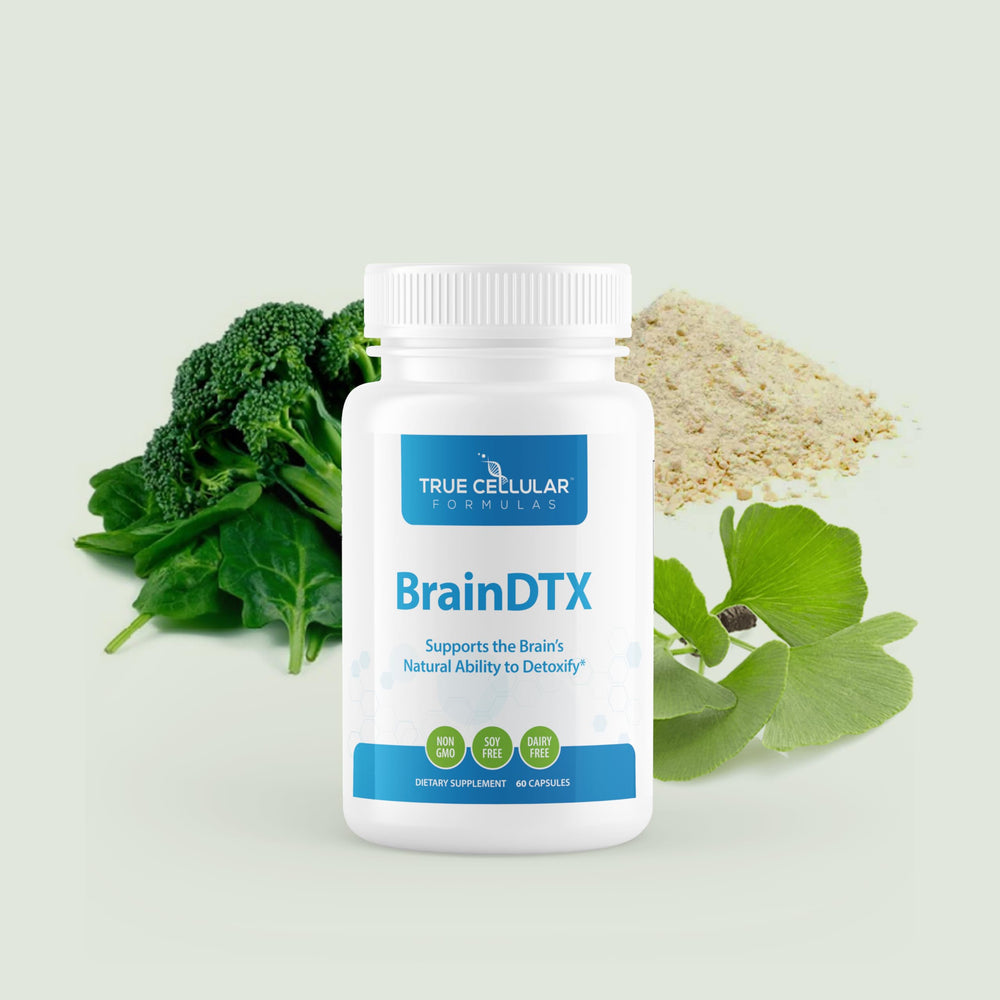 BrainDTX packaging emphasizes toxin-free formula for consistent daily use