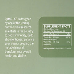 Dropper dispensing Cytod-K2 drops for convenient daily supplementation.