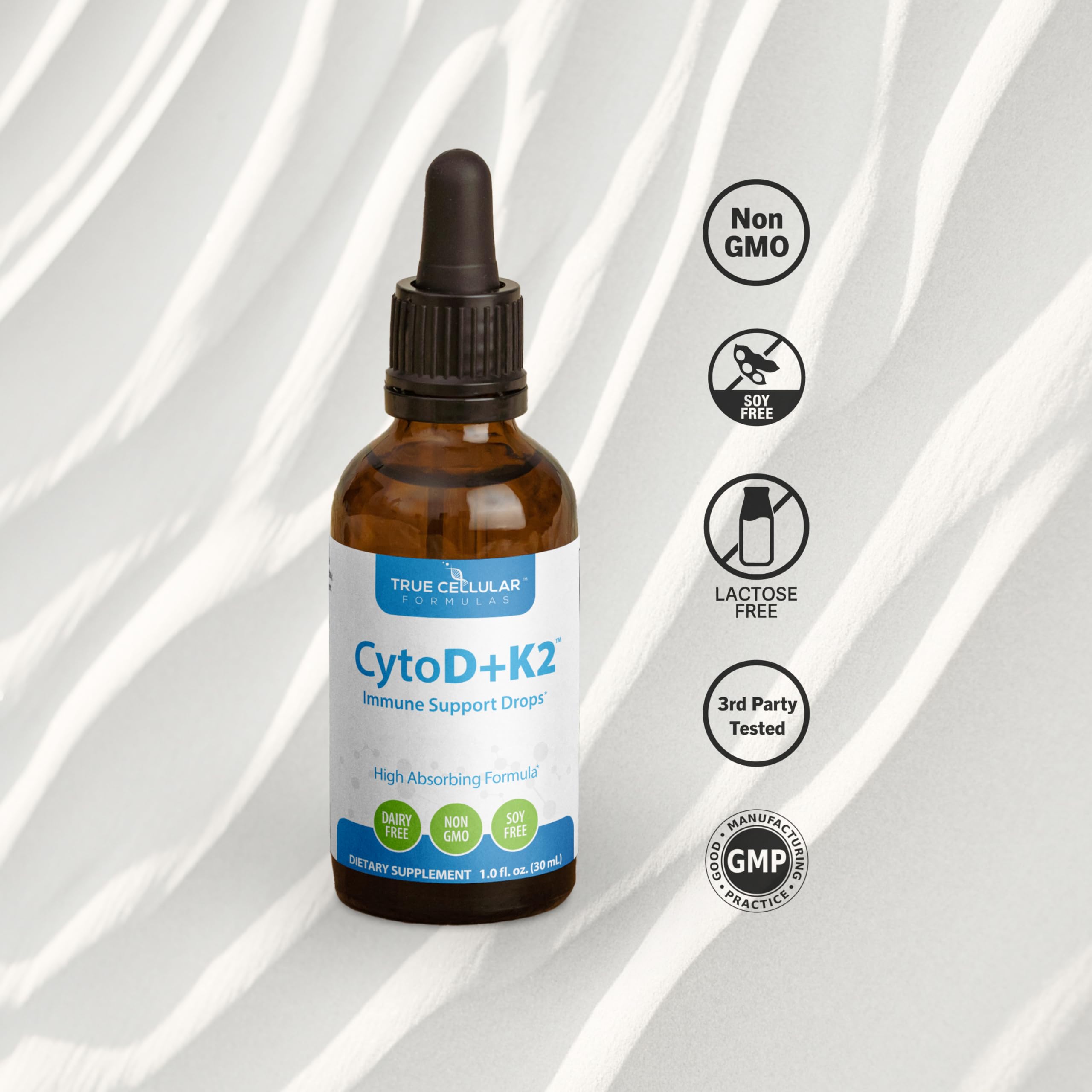 Close-up of Cytod-K2 drops label on the bottle.