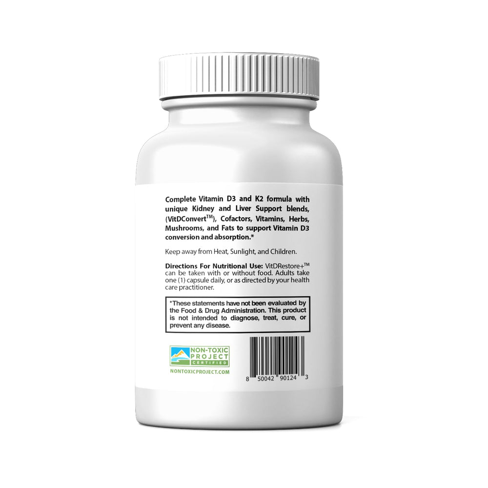 True Cellular Formulas VITDRestore+ tablet pack - convenient daily capsules for vegan D3 and K2