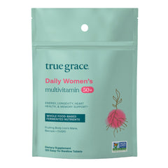 True Grace Daily Women’s Multivitamin 50+ bottle front for daily wellness.