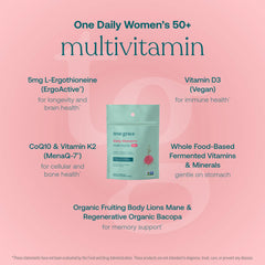 True Grace Daily Women’s Multivitamin 50+ tablets easy-to-swallow daily dose.