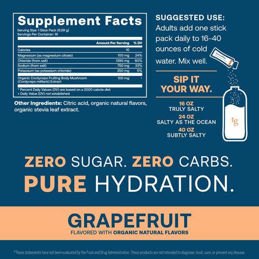 ElectroMag powder dissolving in water for fast hydration without sugar.