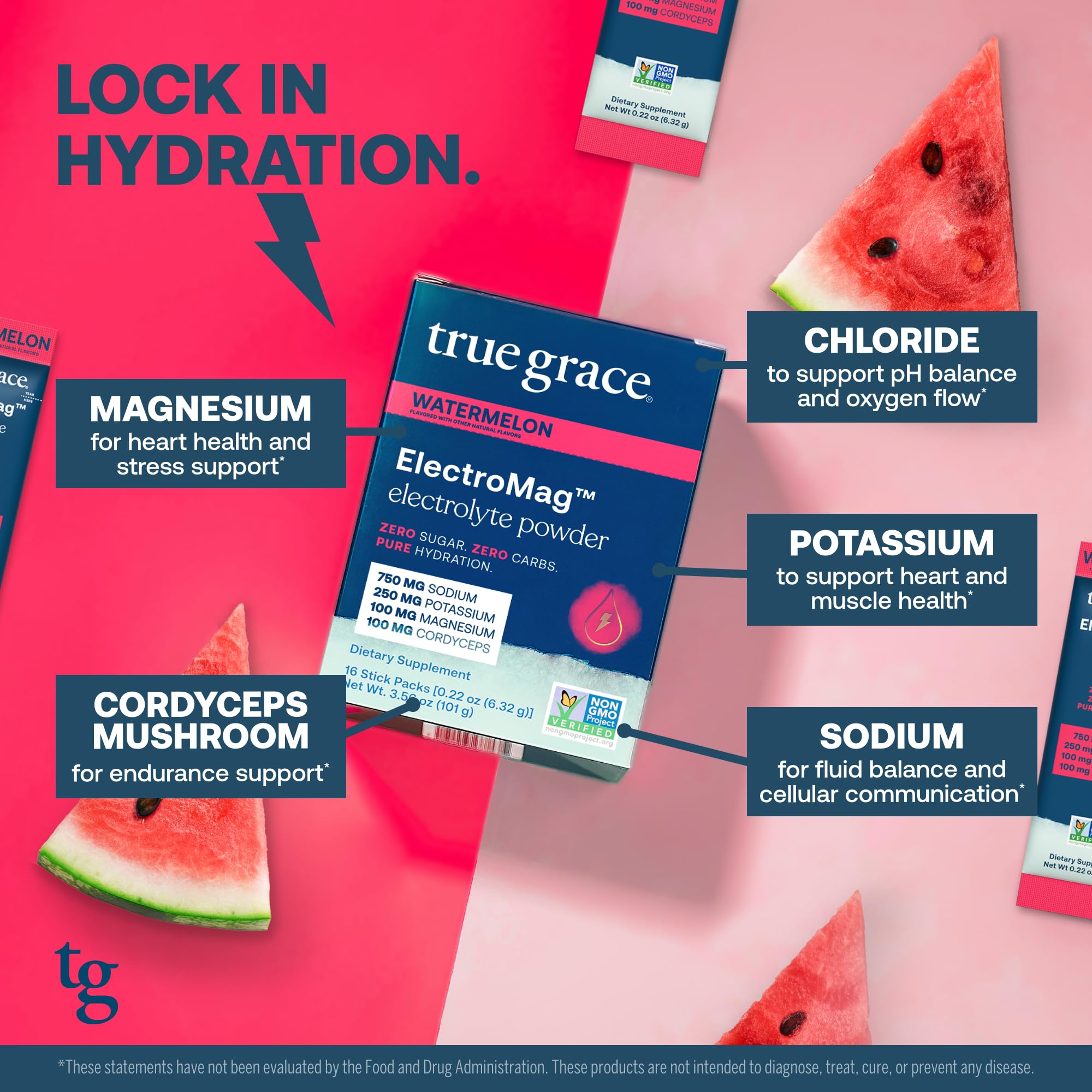 True Grace ElectroMag glass ready to drink after exercise for instant hydration