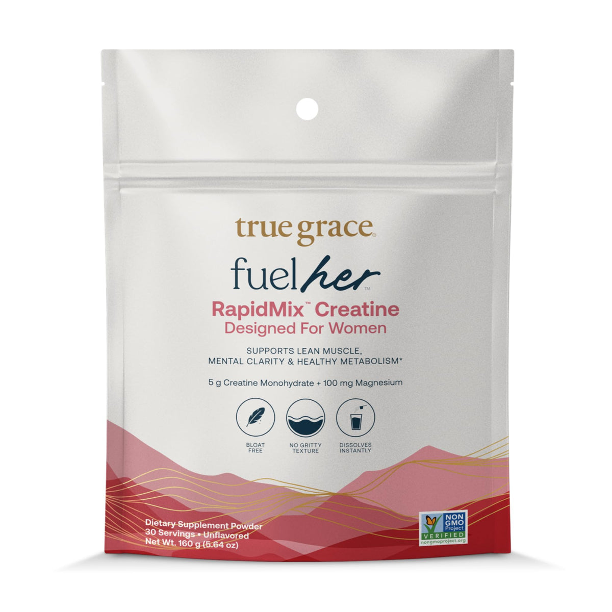 True Grace FuelHer RapidMix bottle for lean muscle support after workouts.