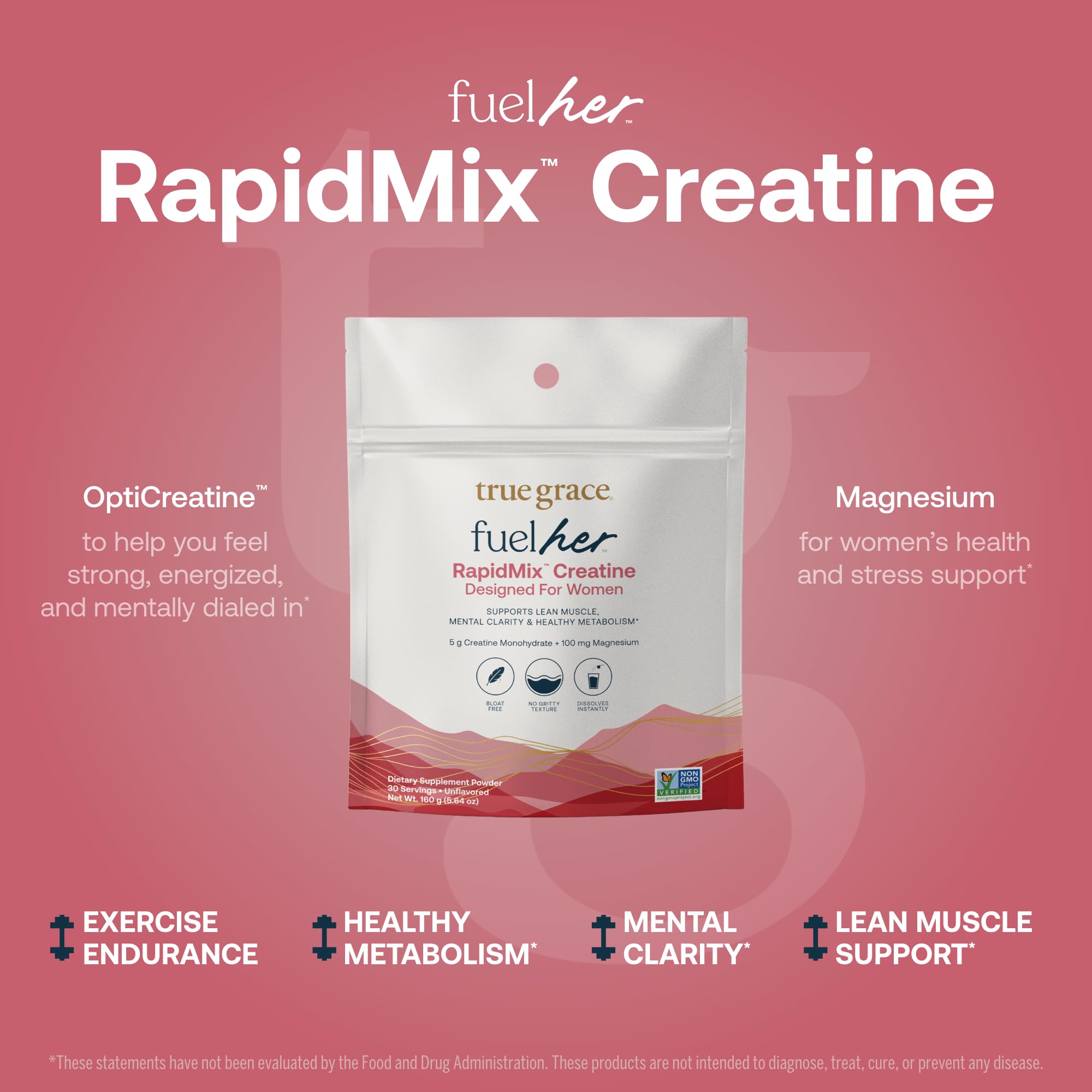 True Grace FuelHer RapidMix unflavored powder is easy to mix in any beverage.