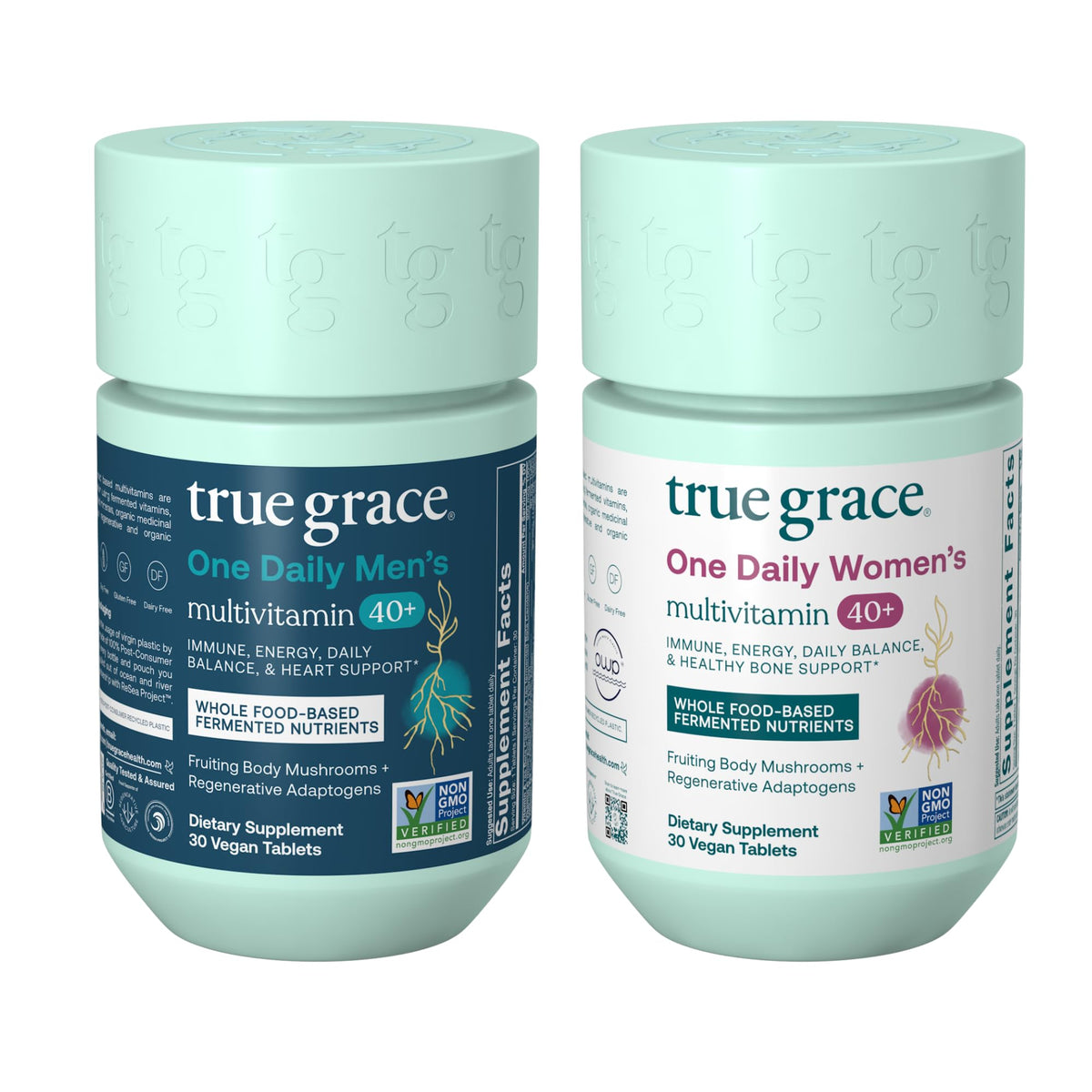 True Grace One Daily Men's Multivitamin 40+ bottle for daily wellness support.