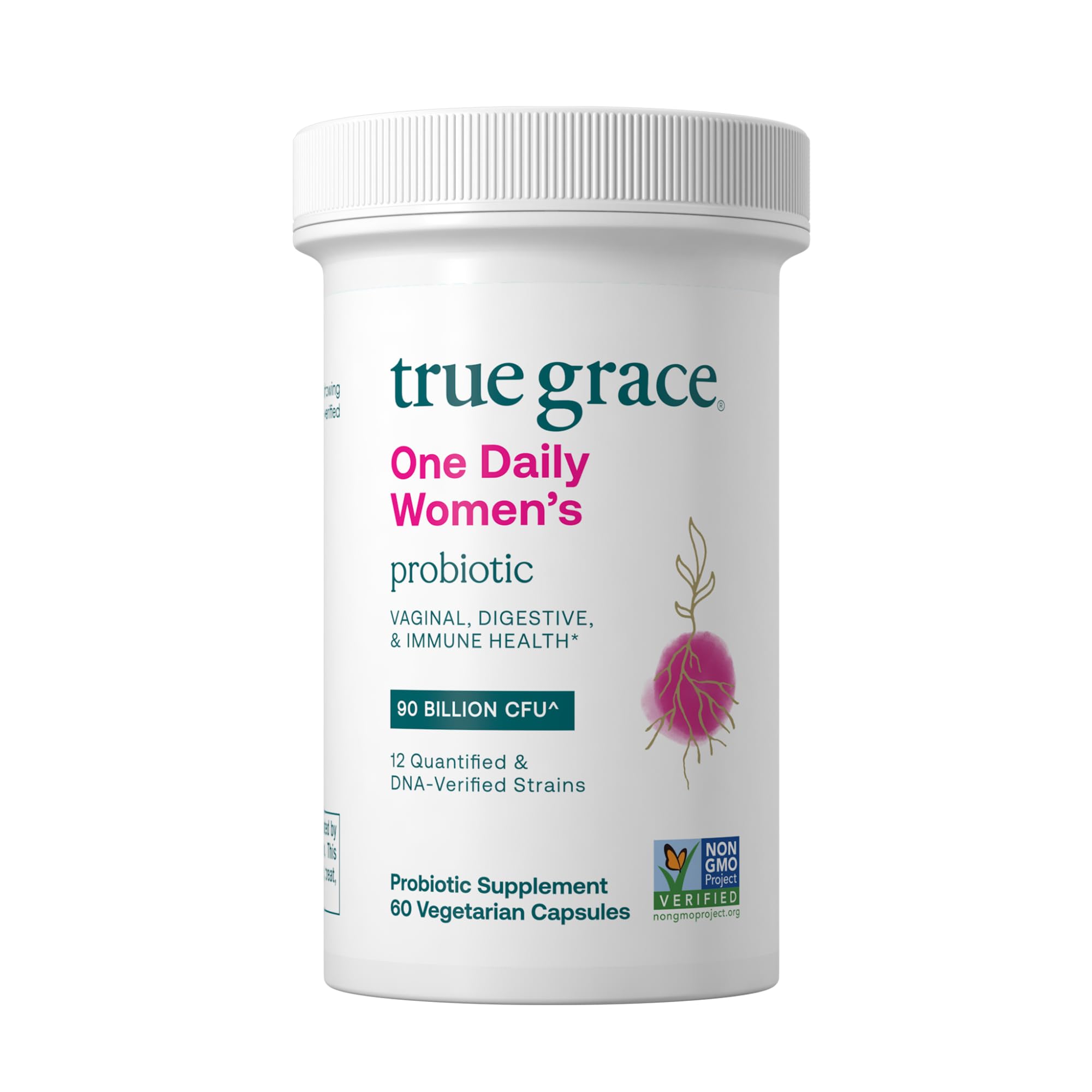 True Grace One Daily Women's Probiotic bottle for convenient daily use.