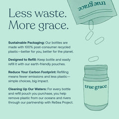 Plant-based refill pouch for True Grace bottle