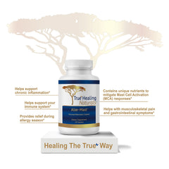 True Healing Naturals Aller-Mast packaging emphasizes quality and daily supplement routine