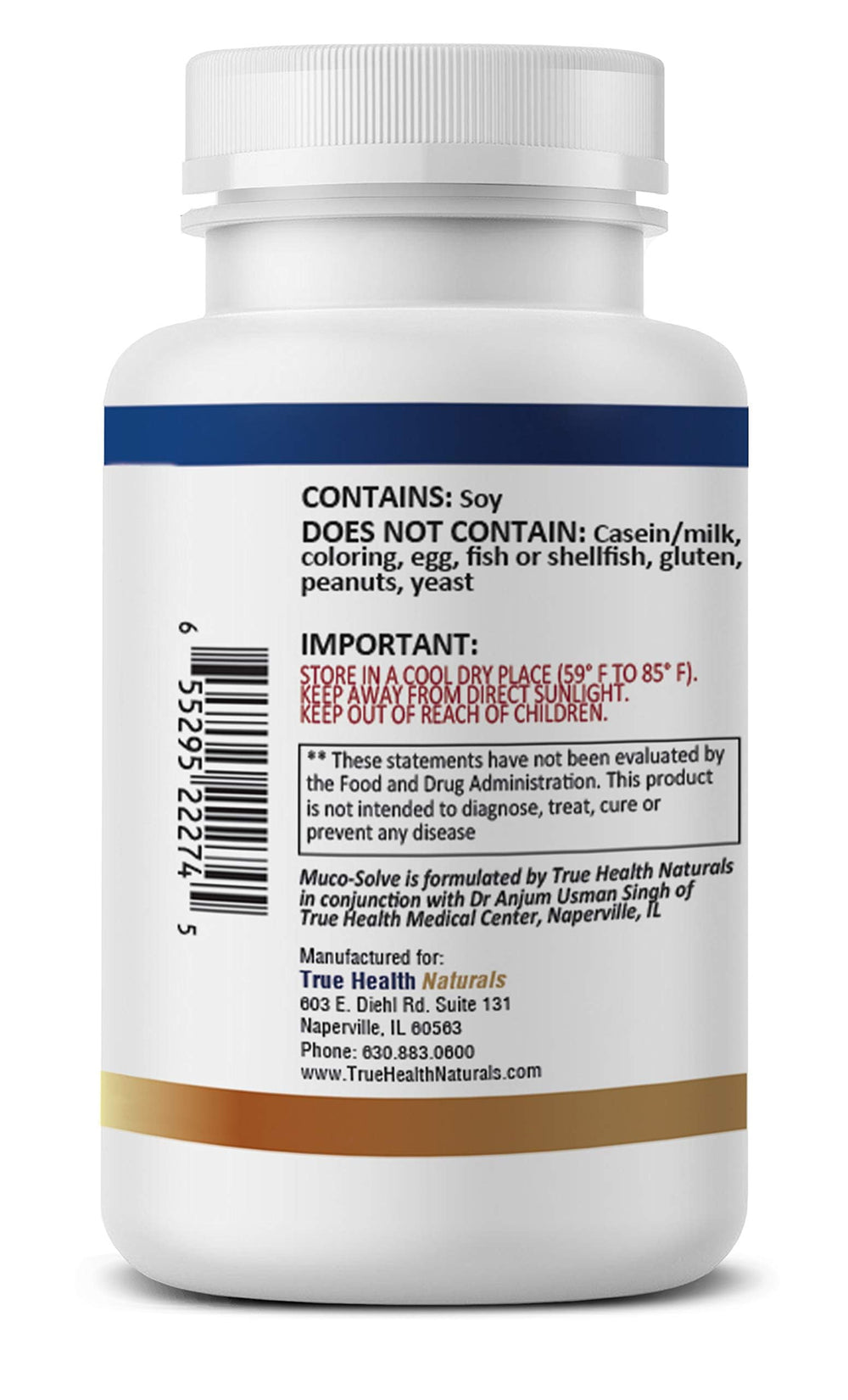 Side label highlights enzyme blend and 90 capsules for gut health.