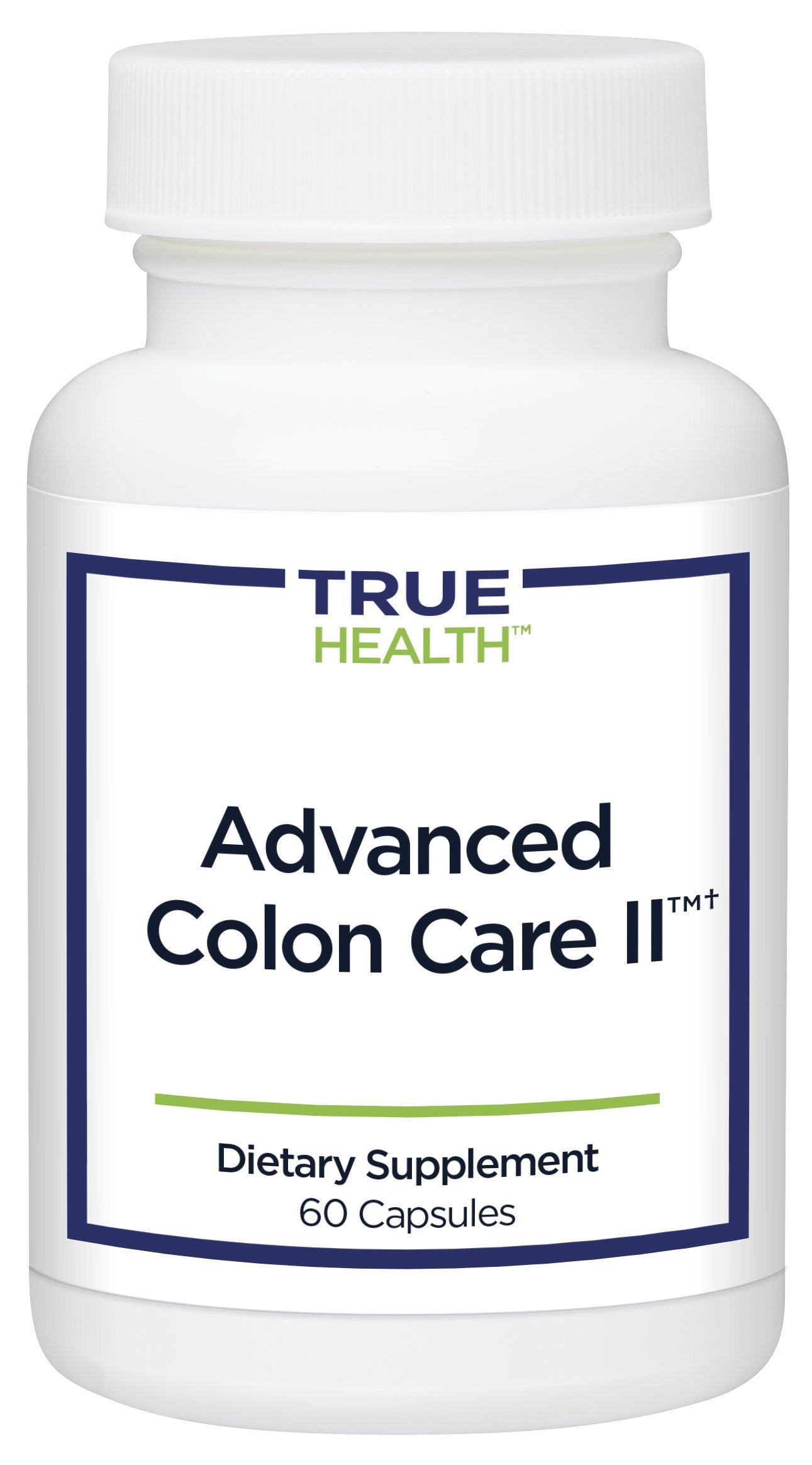 True Health Advanced Colon Care II bottle front for gentle daily bowel support