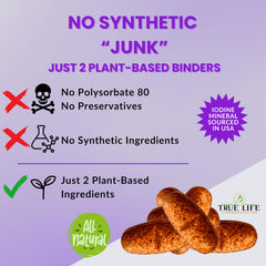 True Life Therapeutics Lugol's iodine tablets label confirms non-GMO and gluten-free ingredients