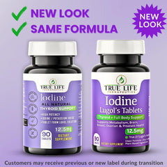 True Life Therapeutics Lugol's iodine tablets pour demonstrates easy-to-swallow form with minimal aftertaste