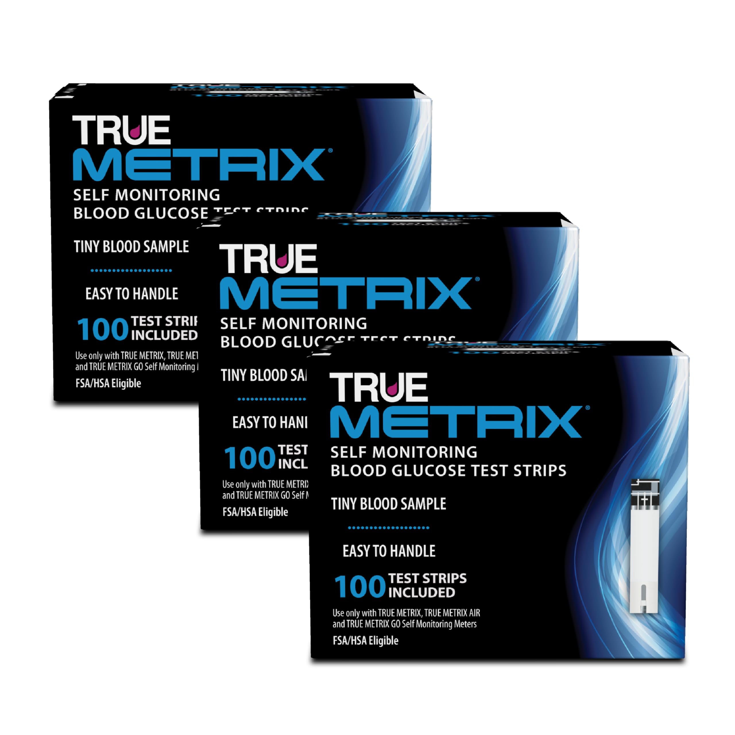 TRUE METRIX blood glucose strips box with 100-count pack for home testing