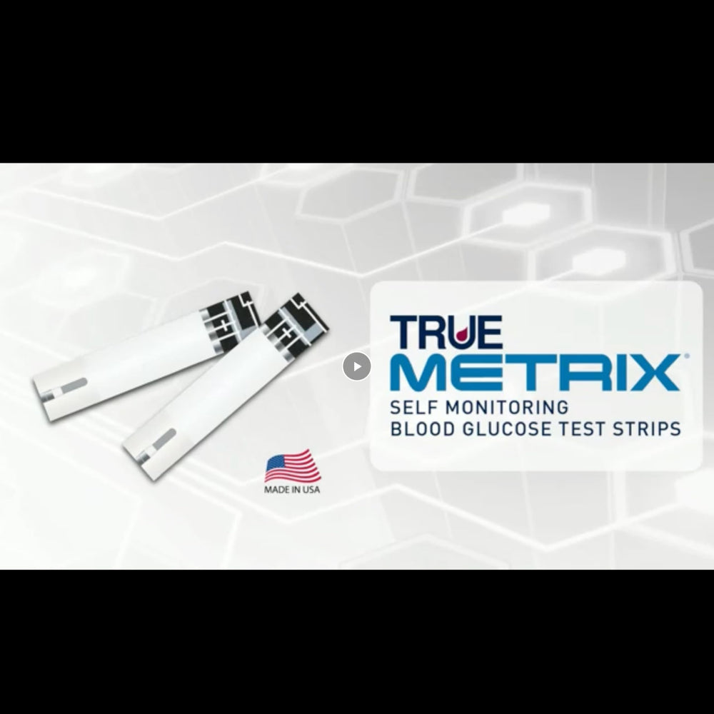 Retail-ready TRUE METRIX packaging featuring test strips