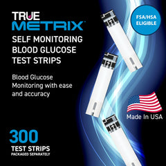 TRUE METRIX strip vial close-up highlighting compact packaging