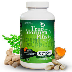 True Moringa Plus+ joint-support bottle with capsules supports comfortable movement