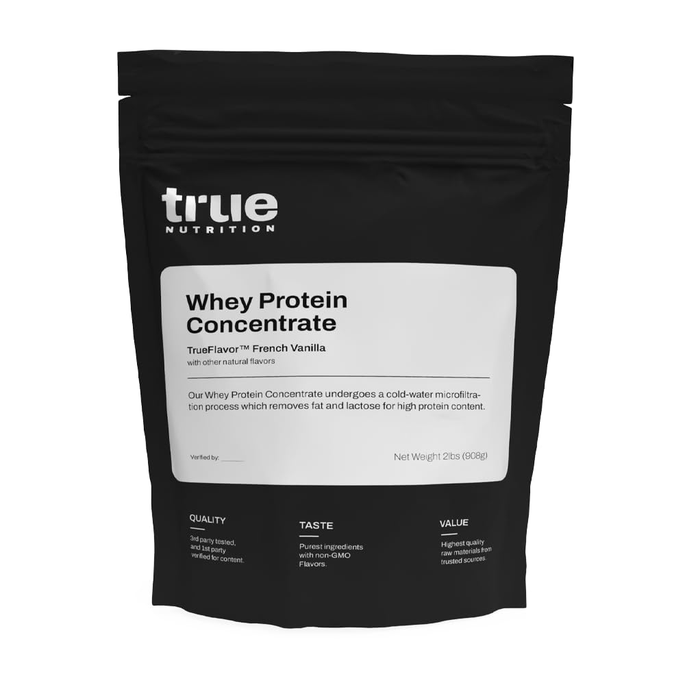 True Nutrition whey protein concentrate bottle ready for lean muscle support