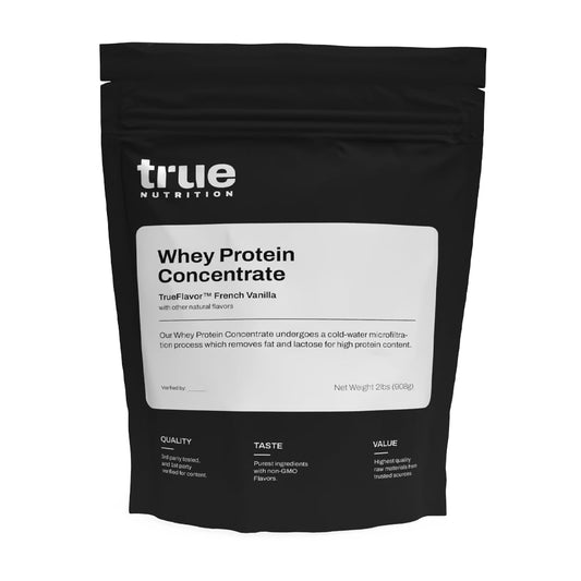 True Nutrition whey protein concentrate bottle ready for lean muscle support