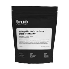 True Nutrition Whey Protein Isolate Cold-Filtration bottle; high-protein post-workout option