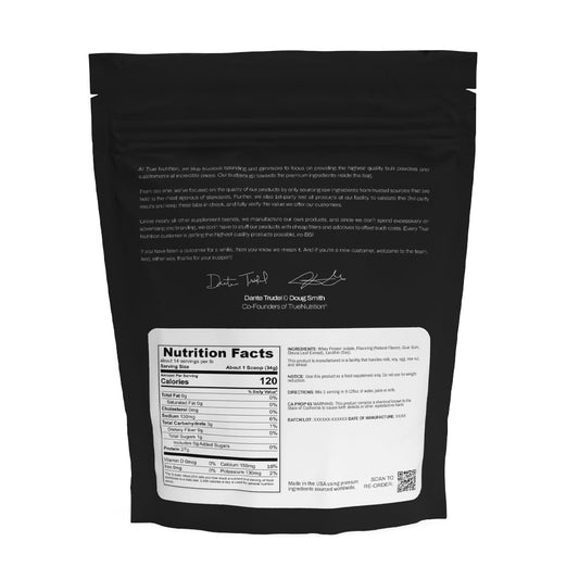 True Nutrition Whey Protein Isolate Cold-Filtration pour; smooth mix, clean taste