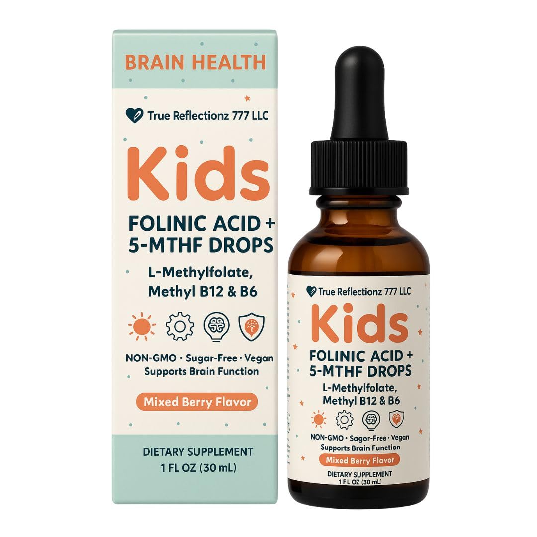 True Reflectionz Folinic Acid Drops bottle front view supports daily wellness.