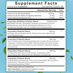 True Spring Eve Balance probiotics graphic hints gut health support.