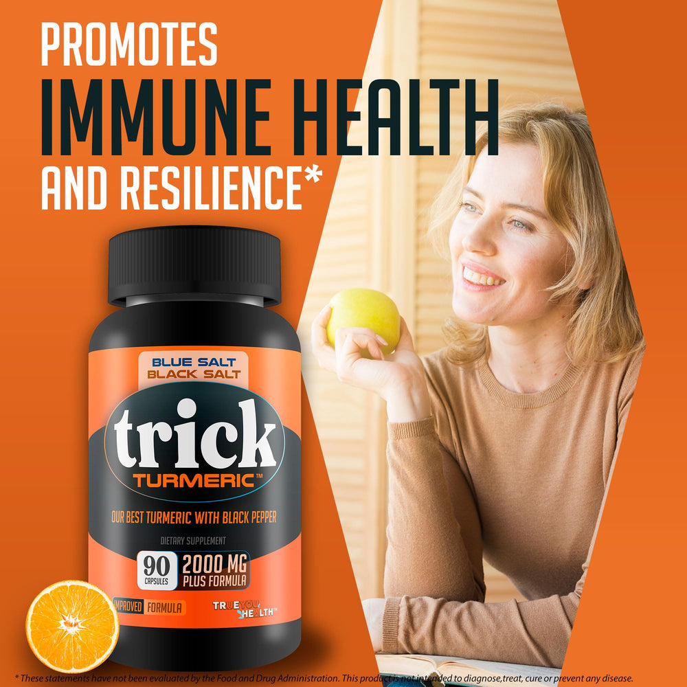 USA-made label on True You Health Turmeric Trick Blue Salt for Men bottle