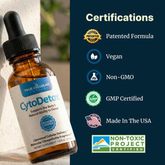 CytoDetox gentle dosing with dropper cap for simple daily routine
