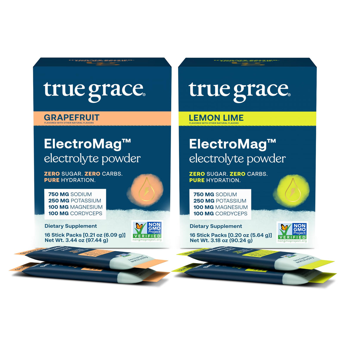 True Grace ElectroMag grapefruit sticks pack for refreshing hydration and citrus flavor