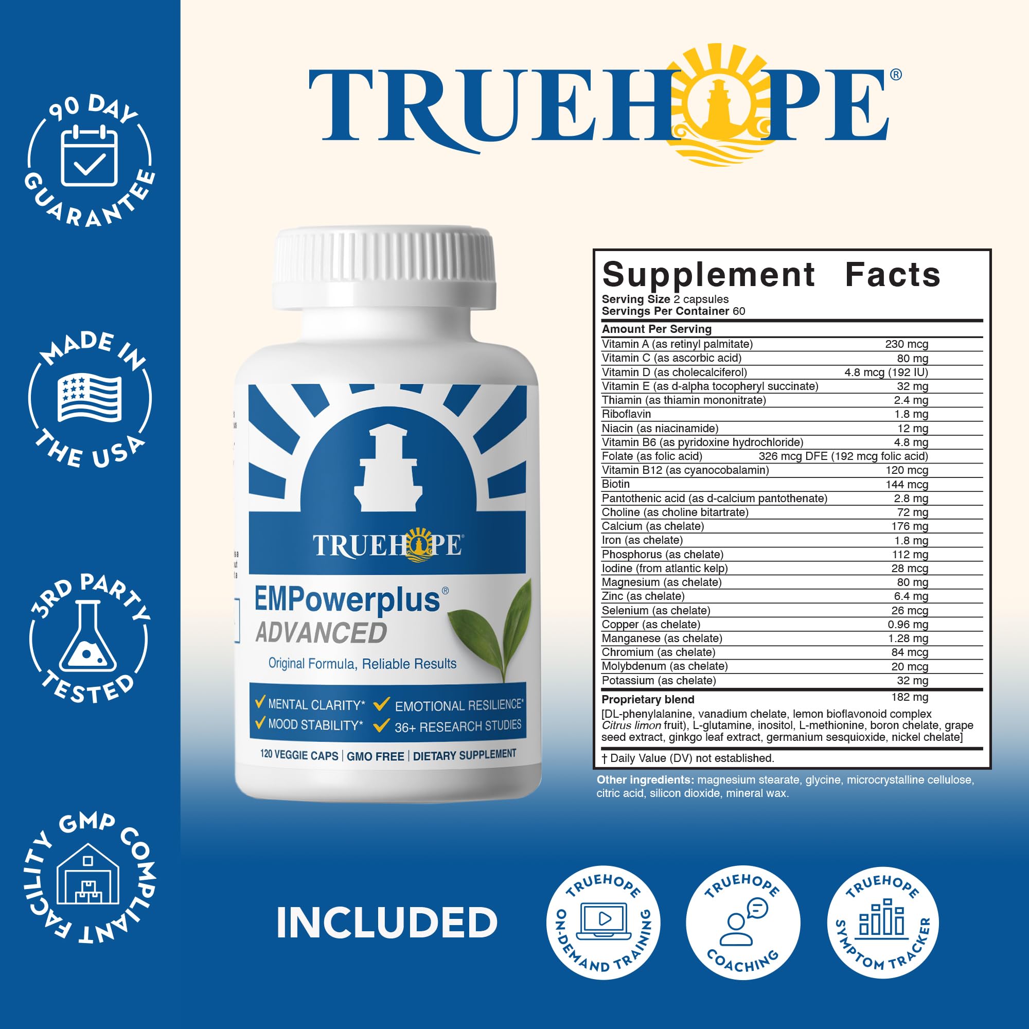 Truehope EMPowerplus Advanced daily routine image suggests consistent support.