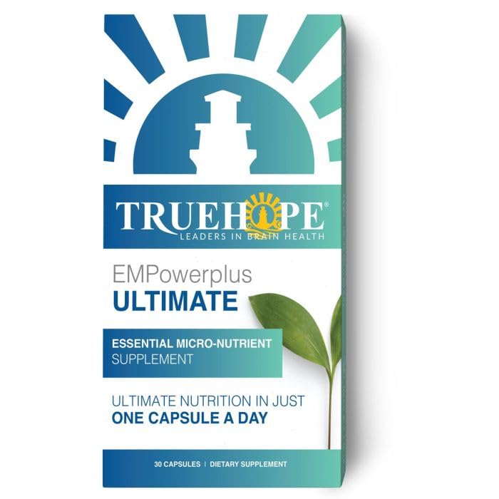 Truehope EMPowerplus Ultimate Strength bottle close-up for daily mental focus support