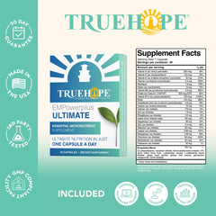 Brand label detail for EMPowerplus Ultimate Strength emphasizing quality