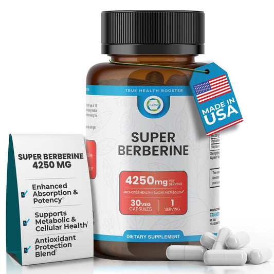 TRUEMED Super Berberine 4250mg bottle supports a simple daily wellness routine.