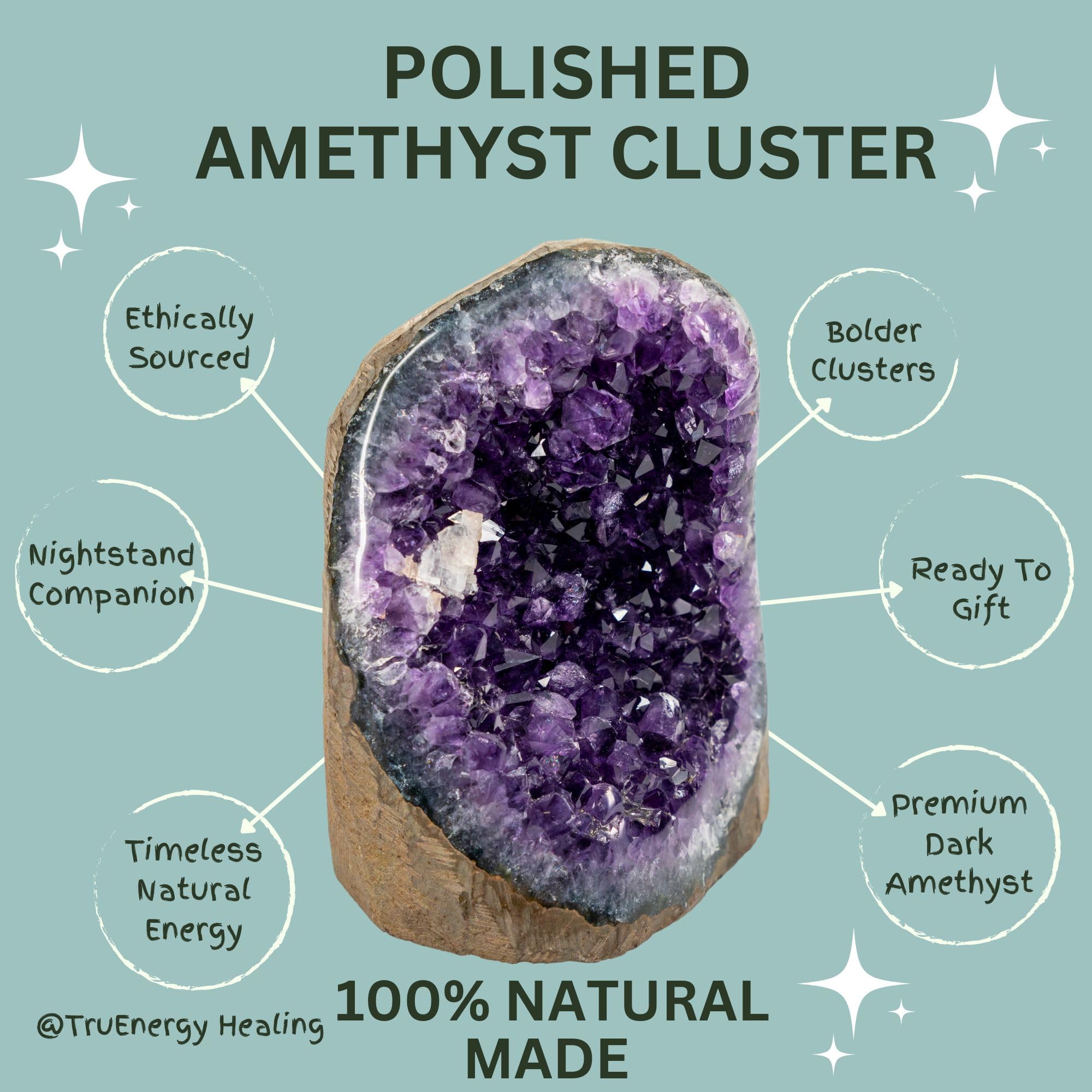 TruEnergy amethyst cluster gift-ready, perfect for thoughtful occasions.